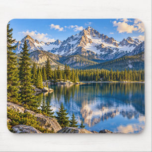 Tapis de souris panoramique du lac de montagne