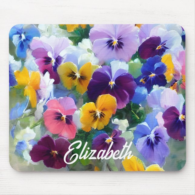 Tapis De Souris Pansies colorées (Devant)