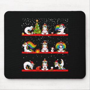 Tapis De Souris Pantalon de Noël Licorne Yoga Pose Drôle Zen Namas
