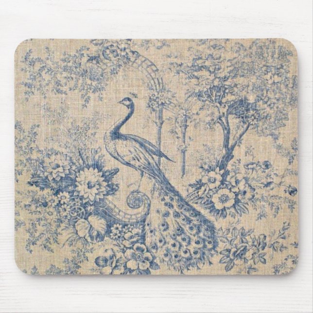 Tapis De Souris Paon antique Toile (Devant)