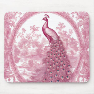 Tapis De Souris paon rose vintage