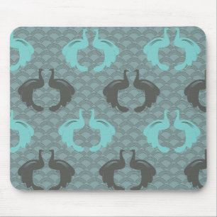 Tapis De Souris PAONS dans l'AQUA et le Mousepad GRIS