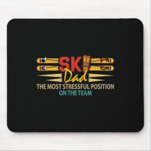 Tapis De Souris Papa amateur de ski poste le plus stressant fête d