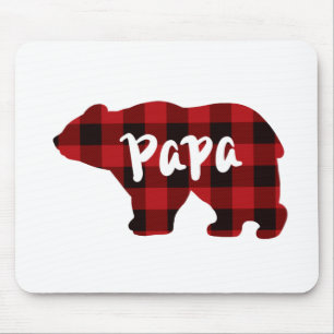 Tapis De Souris Papa Bear - Bison rouge et noir plaid