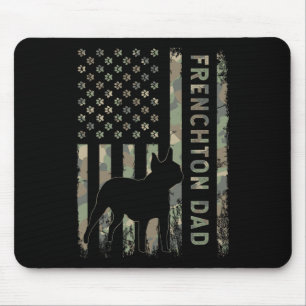 Tapis De Souris Papa Bouledogue Français Boston Terrier Camo Drape