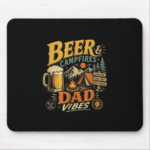 Tapis De Souris Papa camping bière rétro années 70 vintage fête de