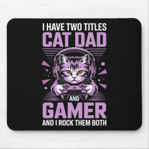 Tapis De Souris Papa Chat Gamer Drôle Papa Joueur Pour Hommes J'ai