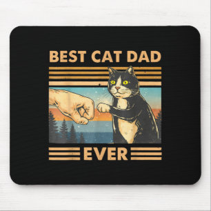 Tapis De Souris Papa chat vintage chat coup de poing drôle amateur