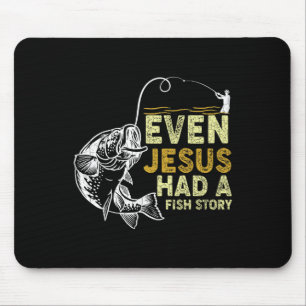 Tapis De Souris Papa chrétien vintage pêche Même Jésus avait un Fi