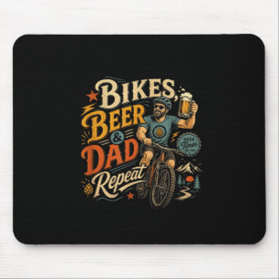 Tapis De Souris Papa cycliste bière rétro vélo vintage années 70 f