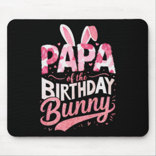 Tapis De Souris Papa de la famille de lapins d'anniversaire tenue 