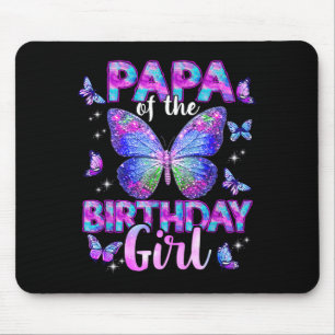 Tapis De Souris Papa de la famille papillon de la fille d'annivers