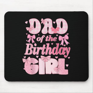 Tapis De Souris Papa De La Fille Anniversaire Famille Rose Coquett