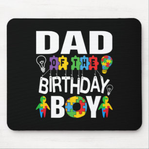 Tapis De Souris Papa de l'enfant autiste qui fête son anniversaire