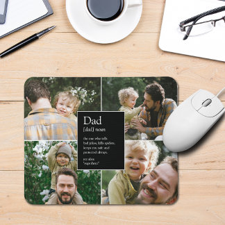 Tapis De Souris Papa Définition Drôle et coeur Photo de famille