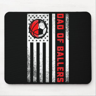 Tapis De Souris Papa Drapeau Américain De Ballers Basket-ball Foot