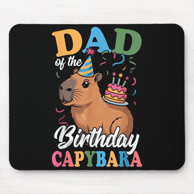 Tapis De Souris Papa du Capybara d'anniversaire (Devant)