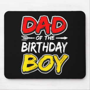Tapis De Souris Papa du garçon qui fête son anniversaire tenue de