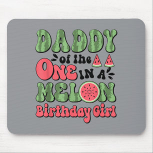 Tapis De Souris Papa du gâteau d'anniversaire 1ère bougie pastèque