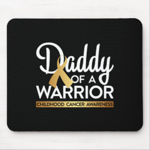 Tapis De Souris Papa D'Un Guerrier Cancer De L'Enfance Ruban Or