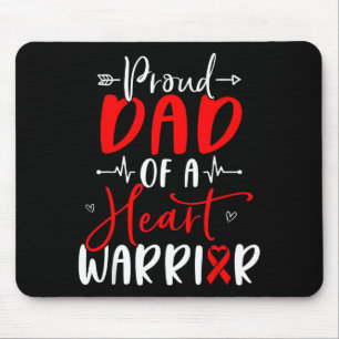 Tapis De Souris Papa d'un guerrier du cœur père maladie cardiaque