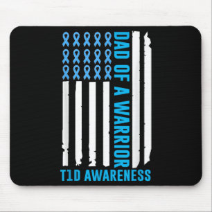 Tapis De Souris Papa D'Un Guerrier T1D Sensibilisation Au Diabète 