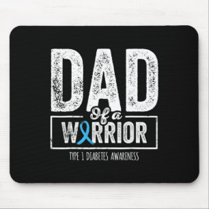 Tapis De Souris Papa D'Un Guerrier Type 1 Diabète Sensibilisation