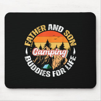 Tapis De Souris Papa et fils compagnons de camping pour la vie ten