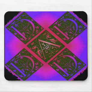 Tapis De Souris Papa Fancy Typographie Motif Noir & Violet