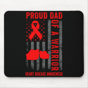 Tapis De Souris Papa fier d'un guerrier du cœur Drapeau américain