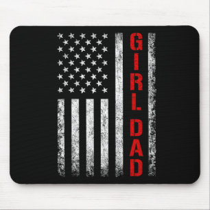 Tapis De Souris Papa Fille Papa De Filles Drapeau Usa Fête Des Pèr