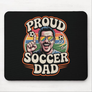 Tapis De Souris Papa footballeur fier Fan joyeux pour les pères