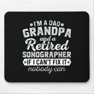 Tapis De Souris Papa Grand-Père Et Sonographe Retraité Noël