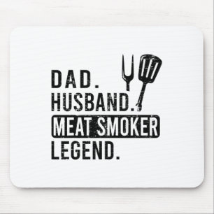 Tapis De Souris Papa. Husbynd. Fumeur de viande. Légende. -Barbecu