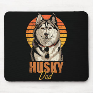 Tapis De Souris Papa Husky Rétro Cool Drôle Vintage Amoureux des C