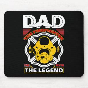 Tapis De Souris Papa la légende mythique des pompiers Cadeau Fier