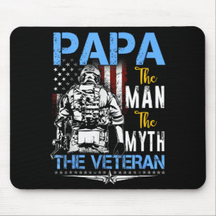 Tapis De Souris Papa l'homme mythe vétéran militaire - fête des pè