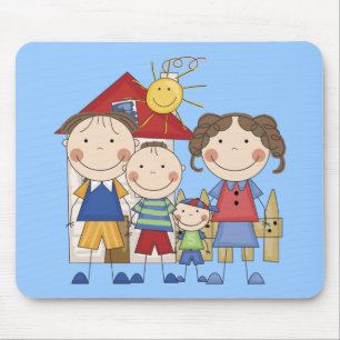 Tapis De Souris Papa, Maman, Grand Frère, Petit Frère Famille