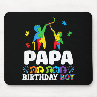 Tapis De Souris Papa Of The Birthday Boy Autism Awareness Support 