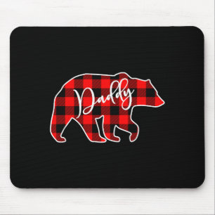 Tapis De Souris Papa Ours à carreaux rouges assortis à la famille