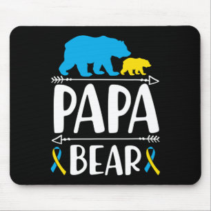 Tapis De Souris Papa ours syndrome de Down sensibilisation fier pa