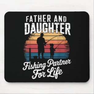 Tapis De Souris Papa père fille partenaire de pêche pour la vie co