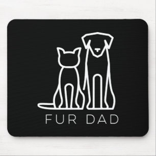 Tapis De Souris Papa Pet Lover Chat Chien Papa Mari Fantaisie Père