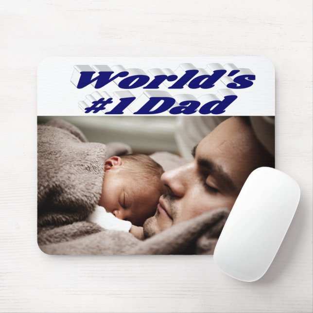 Tapis De Souris Papa Photo bleu foncé (Avec souris)