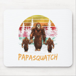 Tapis De Souris Papa Squatch Retro Bigfoot Papa Sasquatch Yeti Fat