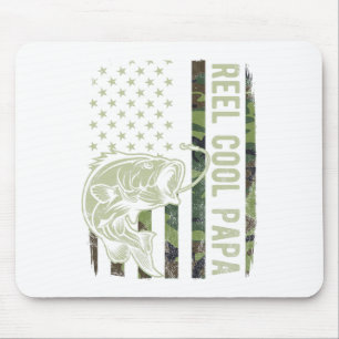 Tapis De Souris Papa Super Cool Camouflage Drapeau Américain Fête