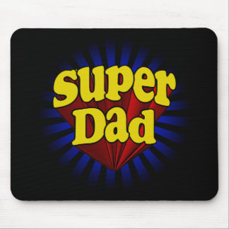 Tapis De Souris Papa superbe, super héros rouge/jaune/bleu
