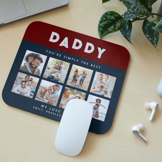 Tapis De Souris Papa, tu es tout simplement le meilleur collage ph (Créateur téléchargé)