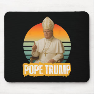 Tapis De Souris Pape Trump Drôle Trump Vatican Chrétien Rétro Chu