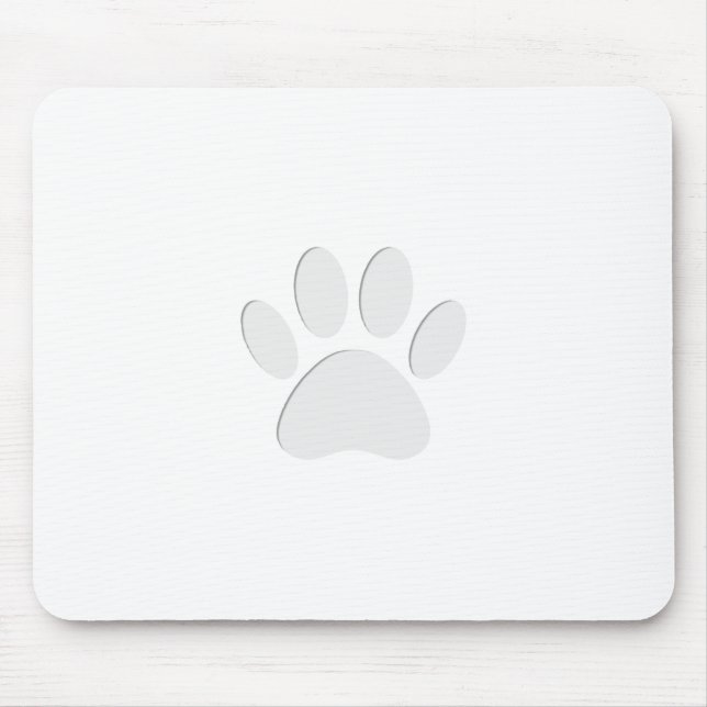 Tapis De Souris Paper Cut Dog Paw Print (Devant)